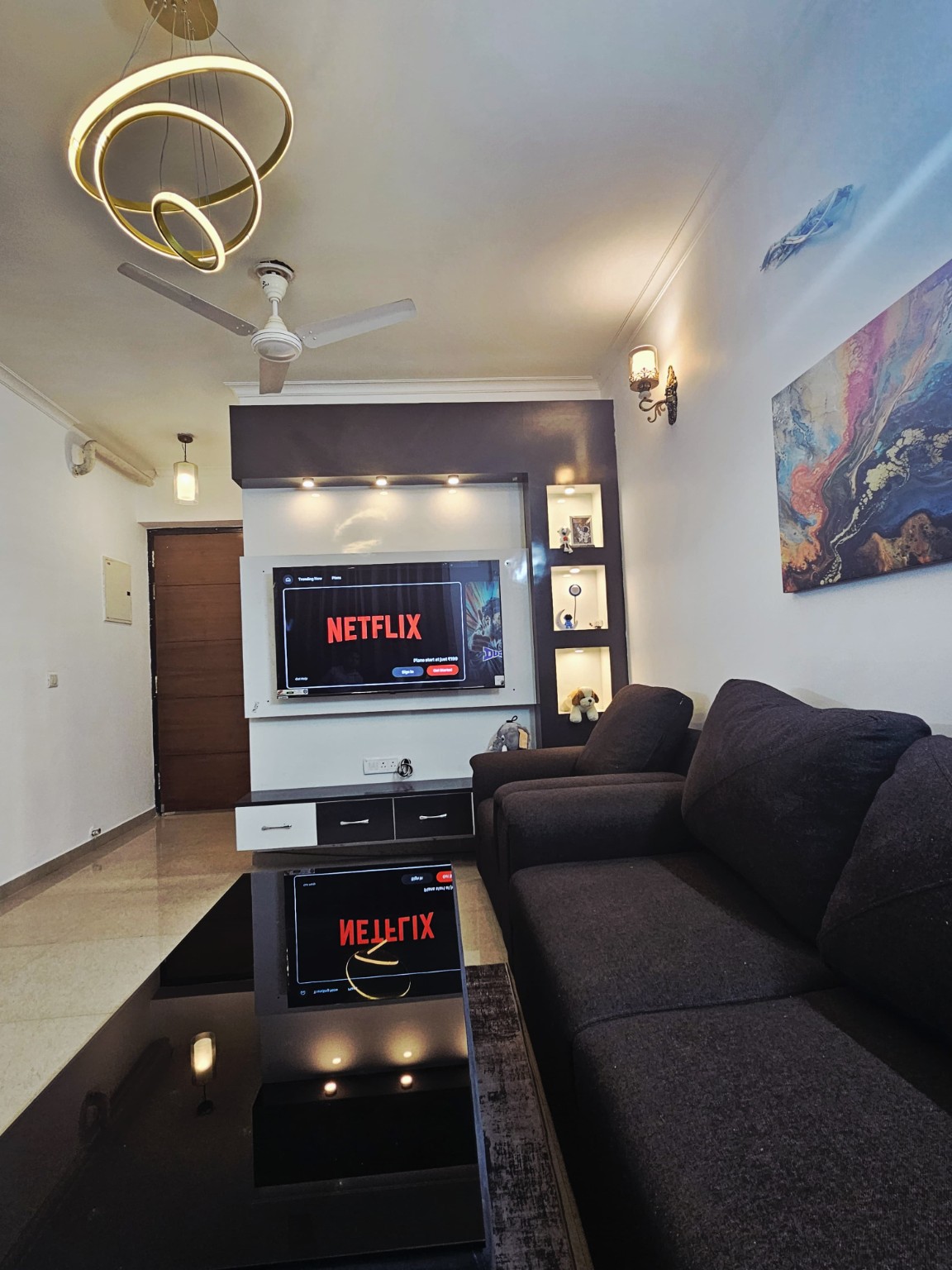 Living room at Urban Nest Lucknow 3BHK apartment