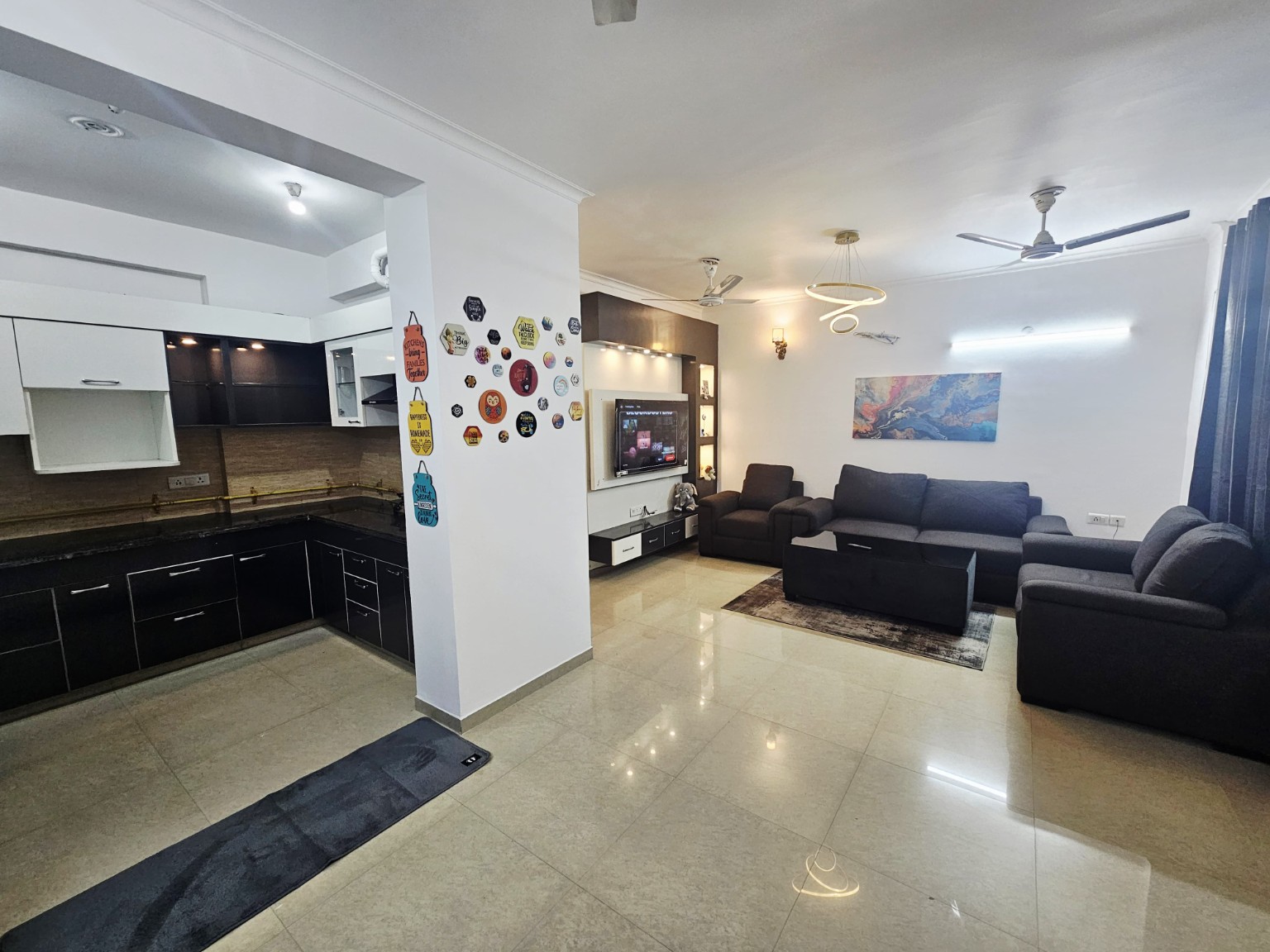 Living and dining area at Urban Nest Lucknow